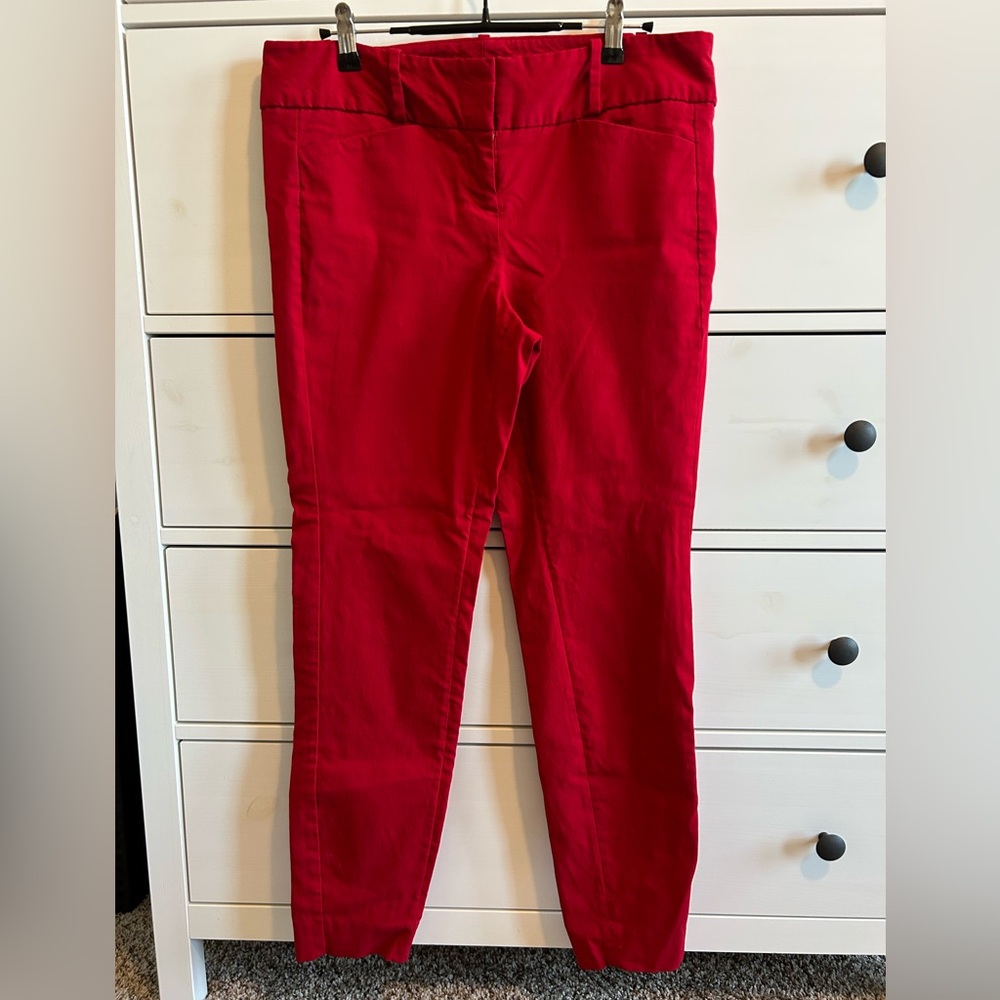 The Limited Red Cropped Bi-stretch Dress Pants